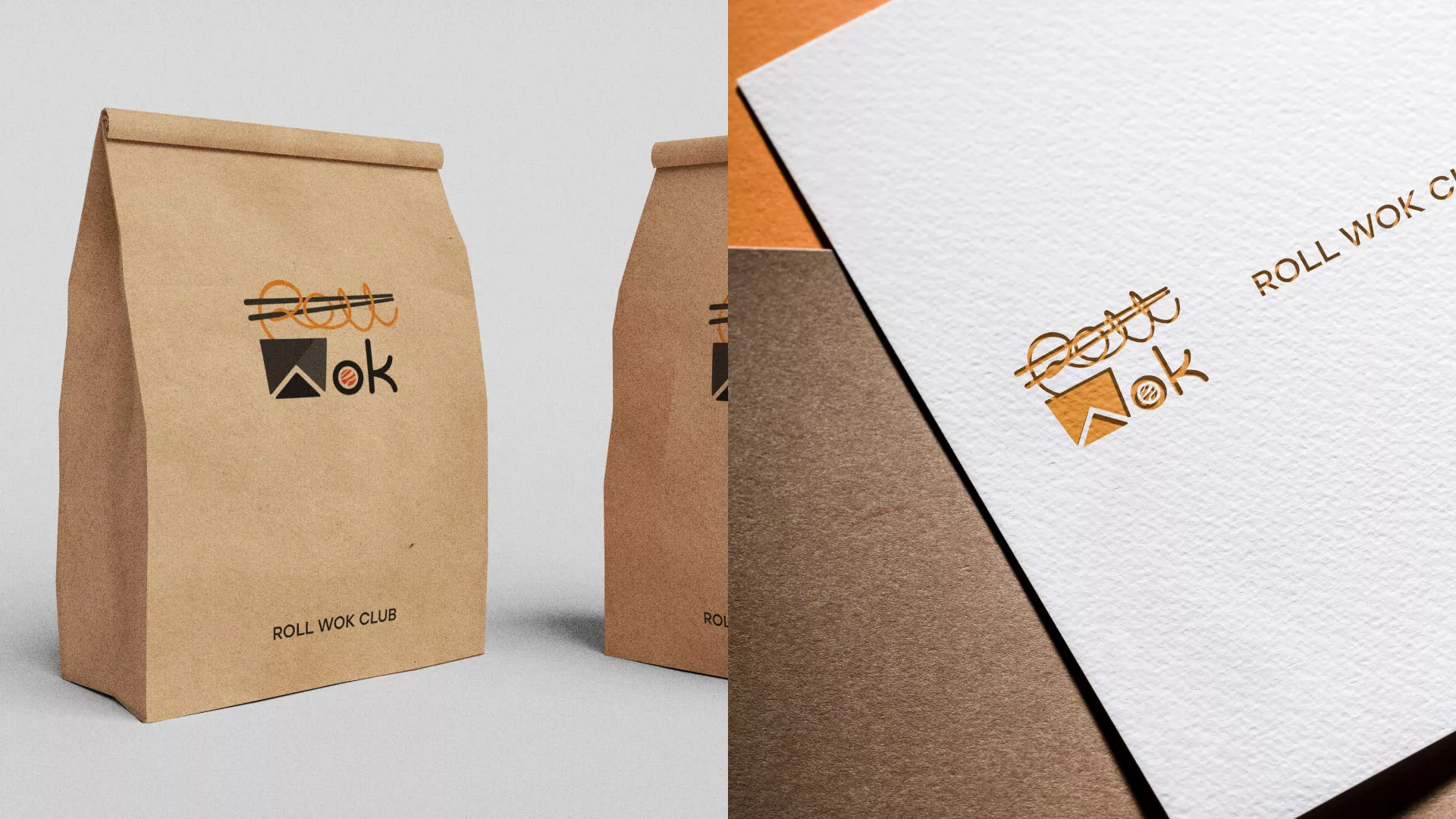 Разработка логотипа суши-бара «Roll Wok Club» в Мирном