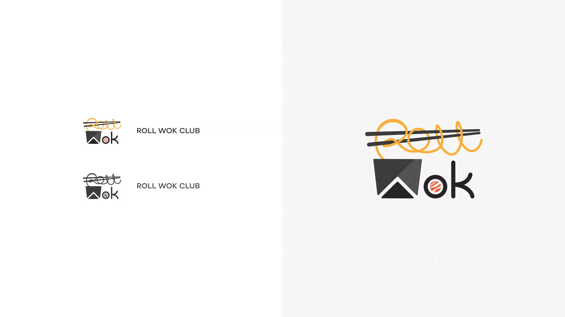 Разработка логотипа суши-бара «Roll Wok Club» в Мирном