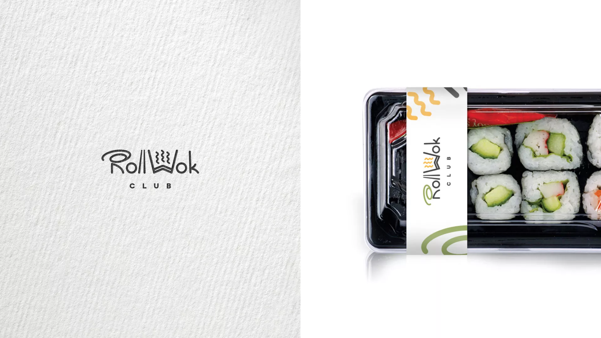 Разработка наклеек для суши-бара «Roll Wok Club» в Мирном